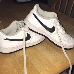 White and black nike air forces